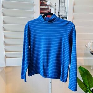 GAP. Size L. Vibrant Blue and White Striped Top